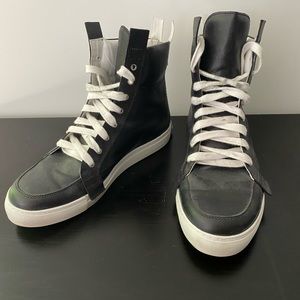 Kris Van Assche High Top Black Leather Shoes